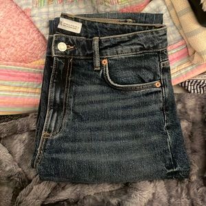 Zara Full Length High Rise Slim Fit Slit Jeans in medium wash SIZE 28/6